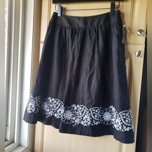 NWT 100% Linen Style & Co. black linen skirt, size 8